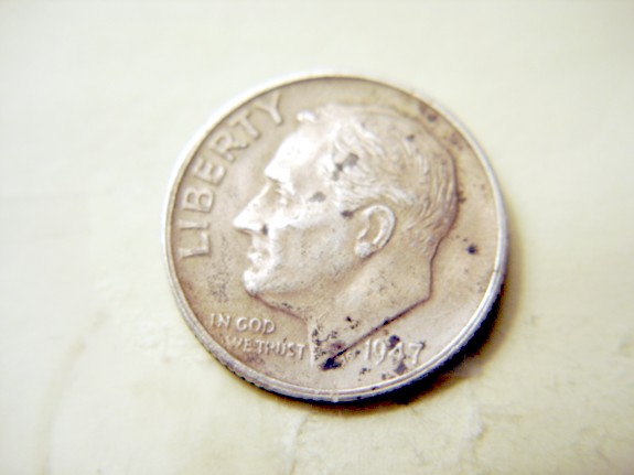 1947-Dime/Cent-Magicians-Coin,--Off-90-Degrees--Die-Rotation